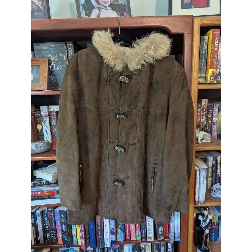 Vintage Skua by Robert Lewis Men's 44 Native American Leather Suede Jacket Coat